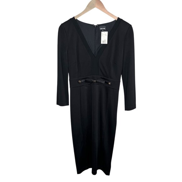Just Cavalli Womens Black Long Sleeve Sheath Dress Size 42 IT M US - Picture 1 of 12